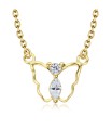 Beautiful Butterfly CZ Crystal Silver Necklace SPE-5136